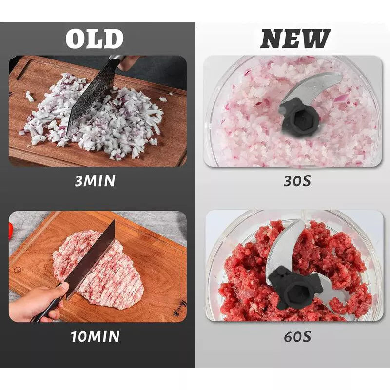 900ML High-Capacity Pull Rope Meat Grinder Ideal for Home Kitchen DIY Delicacies