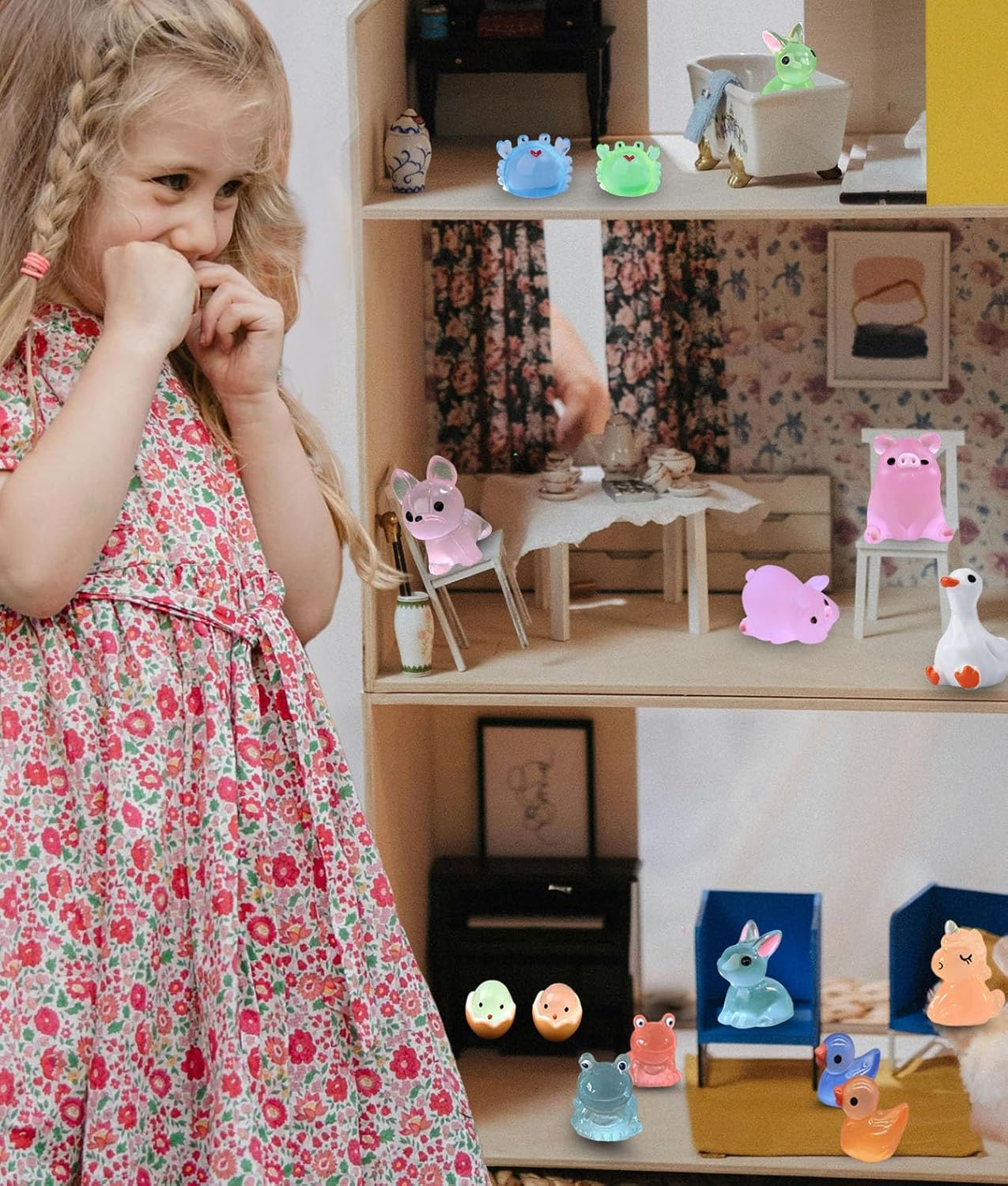 100 Pcs Mini Resin Animals Bulk for Miniature Fairy Garden Accessories