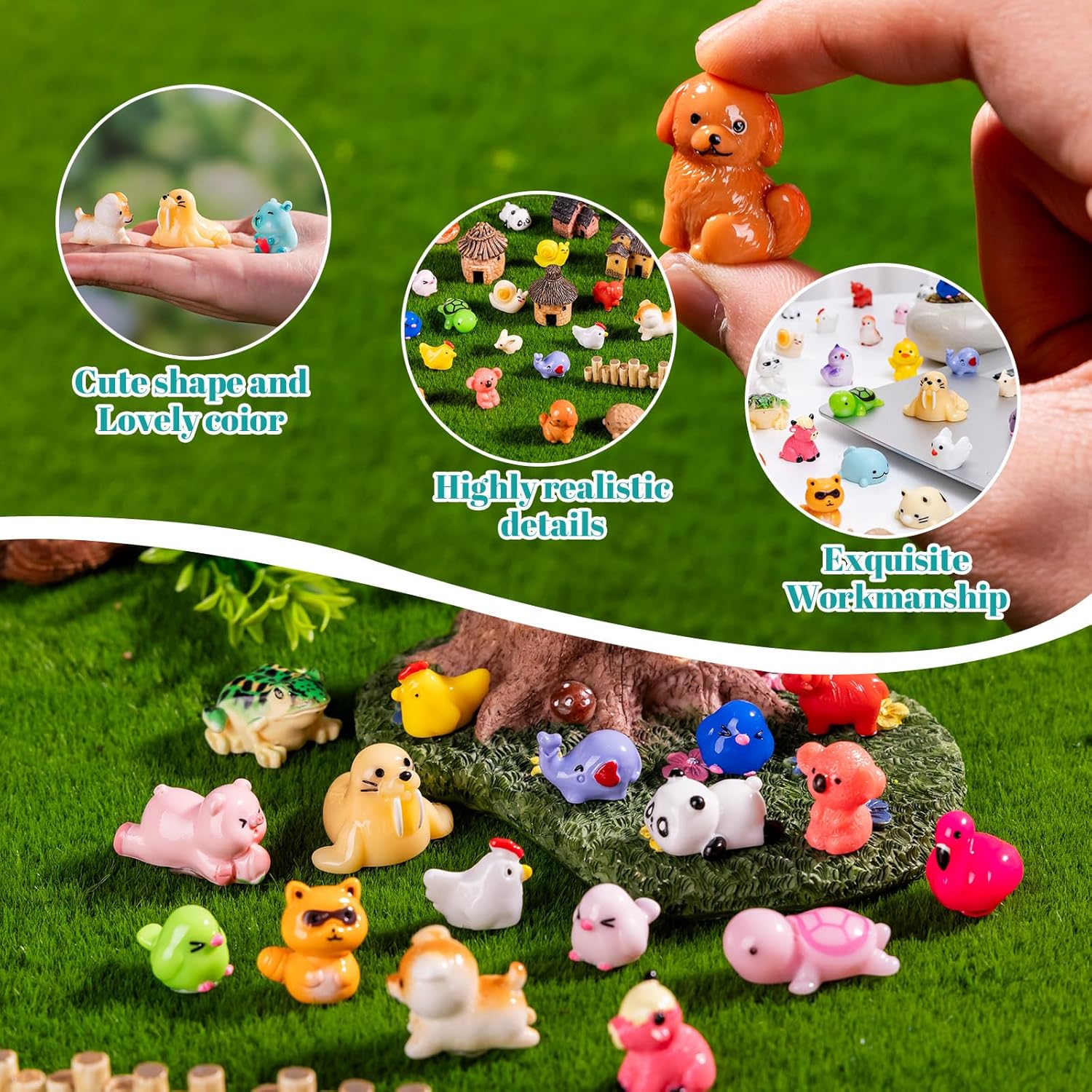 41pcs Mini Resin Animal 41 Styles Figures  Garden Landscape Accessories