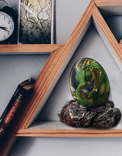 Load image into Gallery viewer, Lava Dragon Egg with Luminous Base, Handmade Sculpture Resin Ornaments, Gift (Green)
