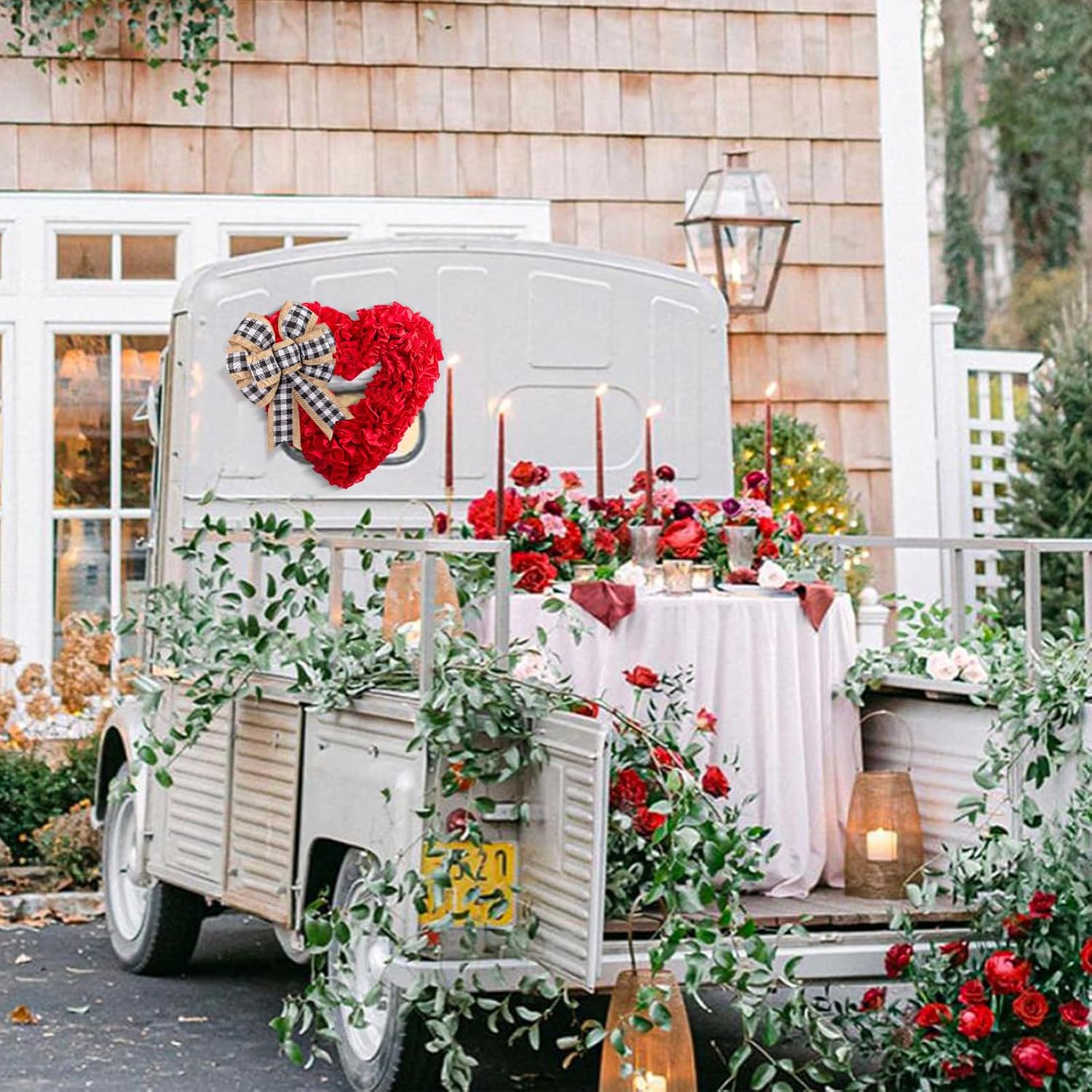 Valentines Day Decor - Wreaths for Front Door Outside 17"
