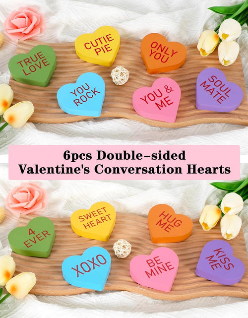 Load image into Gallery viewer, 6PCS Double-sided Wooden Valentines Day Decoration
