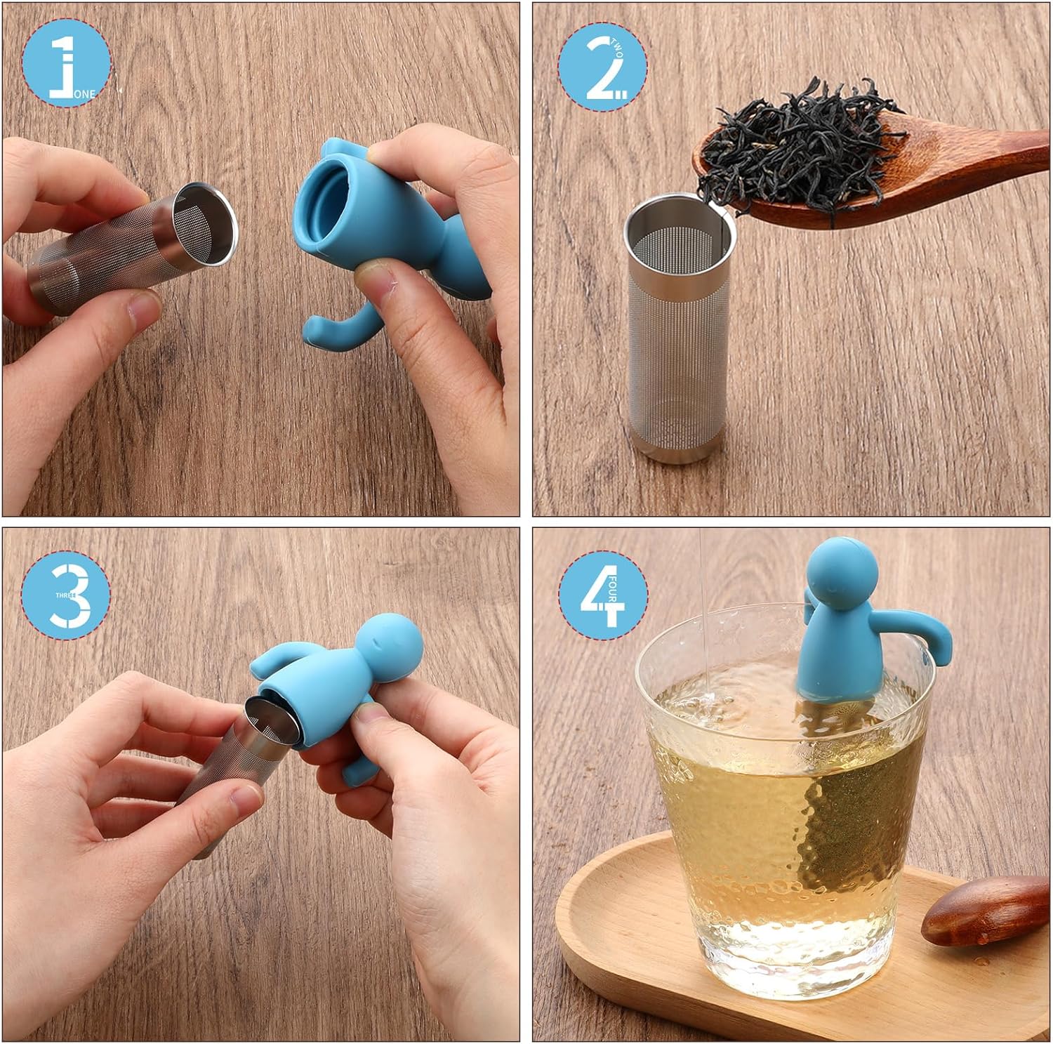 2Pcs Cute Fine Mesh Tea Strainer Stainless Steel Tea Infuser Ball Tea Diffuser