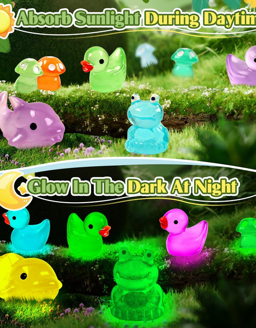 Load image into Gallery viewer, 120 Pcs Luminous Mini Resin Ducks Glow in The Dark  Garden Miniature Figure Landscape
