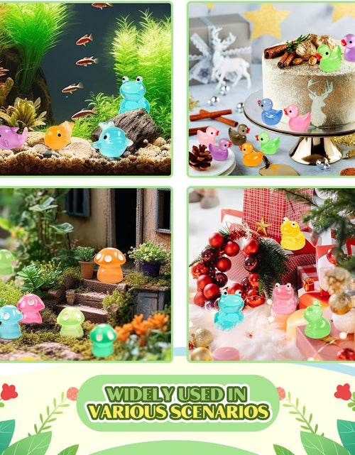Load image into Gallery viewer, 120 Pcs Luminous Mini Resin Ducks Glow in The Dark  Garden Miniature Figure Landscape
