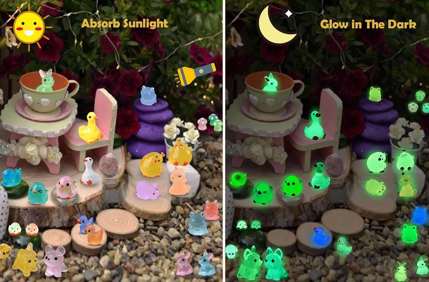 100 Pcs Mini Resin Animals Bulk for Miniature Fairy Garden Accessories