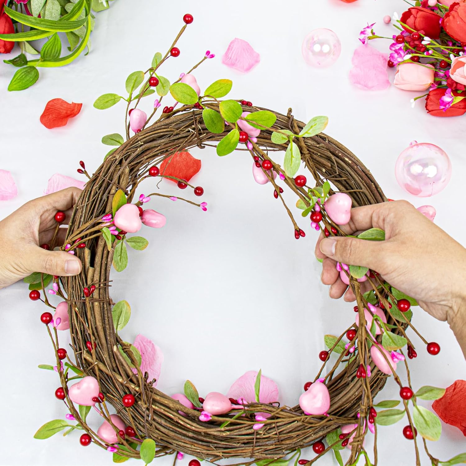 5.5 Feet Valentines Day Garland Pink Hearts