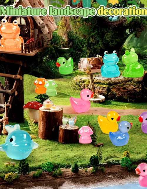 Load image into Gallery viewer, 120 Pcs Luminous Mini Resin Ducks Glow in The Dark  Garden Miniature Figure Landscape
