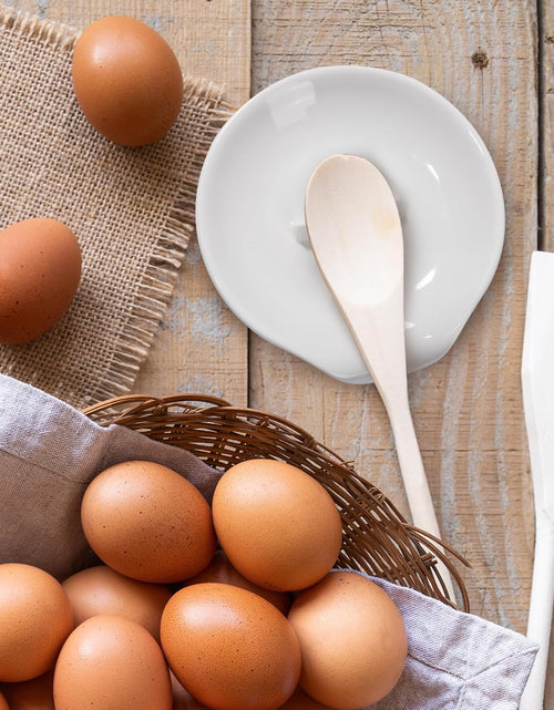 Load image into Gallery viewer, Egg Cracker &amp; Spoon Holder, Spoon Rest for Kitchen, Ceramic Spoon Holder for Stove Top, Cooking Spoon Holder,Heat Resistant Utensil
