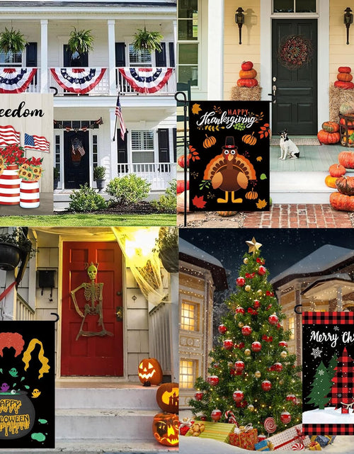 Load image into Gallery viewer, Seasonal Garden Flags Set of 12 Double Sided 12 x 18 Inch
