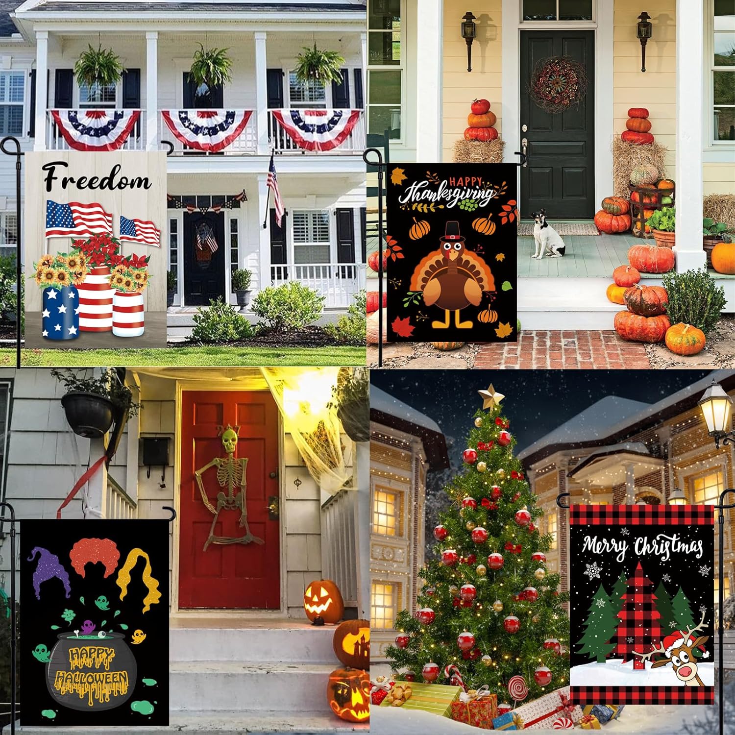 Seasonal Garden Flags Set of 12 Double Sided 12 x 18 Inch