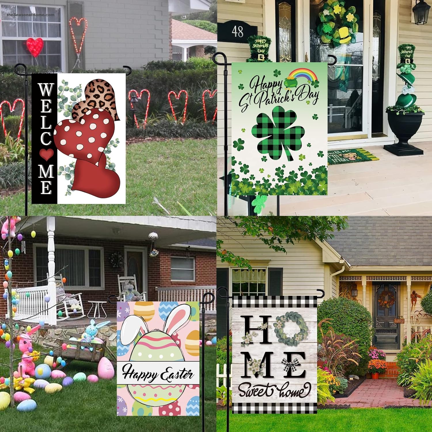 Seasonal Garden Flags Set of 12 Double Sided 12 x 18 Inch