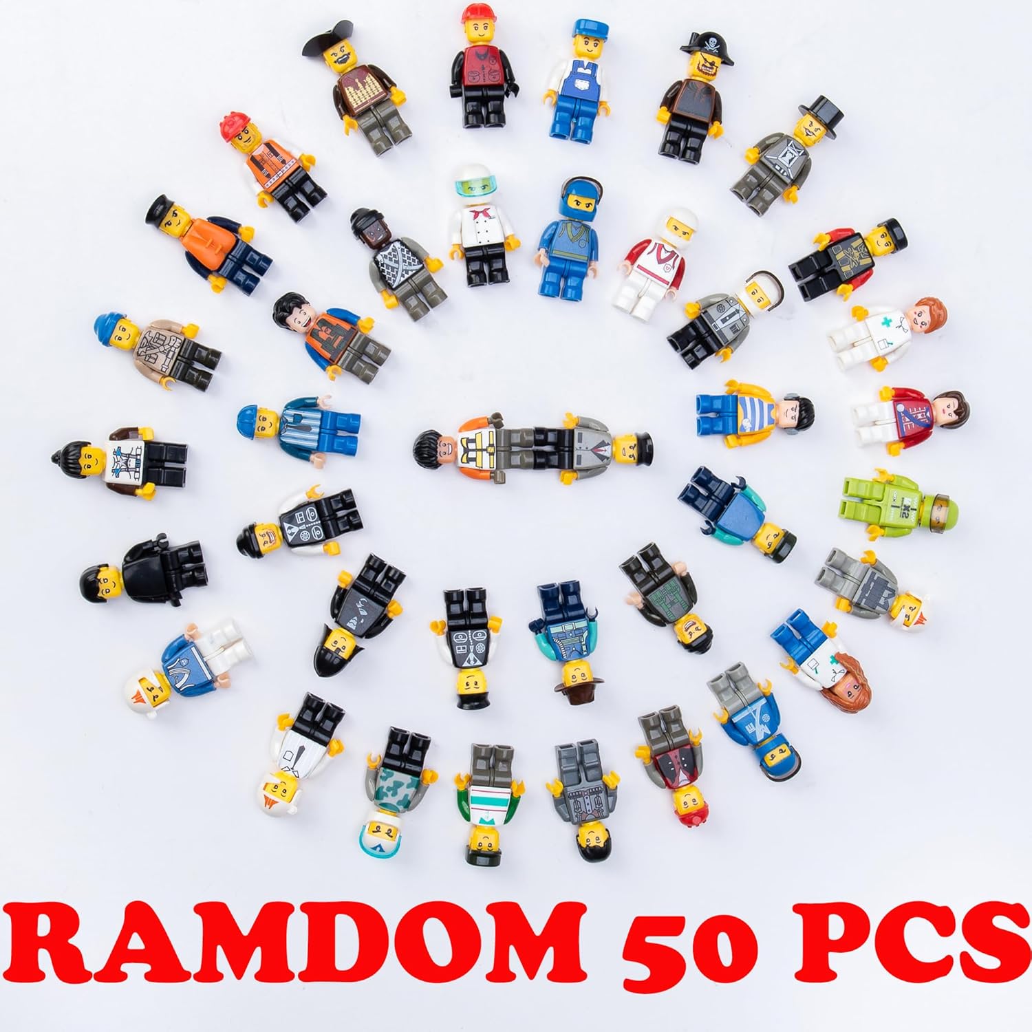 50 Pieces Minifigures, Minifigs, Action Figure, Mini Figure Toy