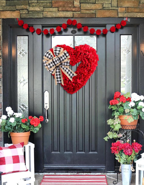 Load image into Gallery viewer, Valentines Day Decor - Wreaths for Front Door Outside 17&quot;
