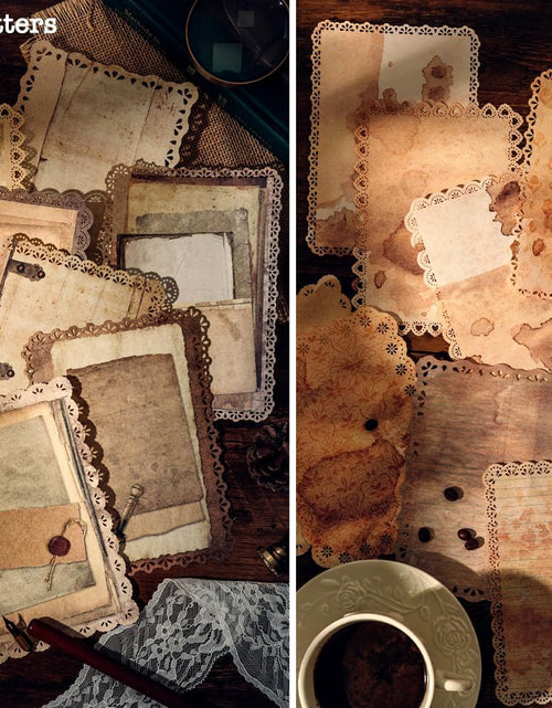 Load image into Gallery viewer, 60 Sheets Lace Edged Scrapbook Stationery Paper Assorted Set
