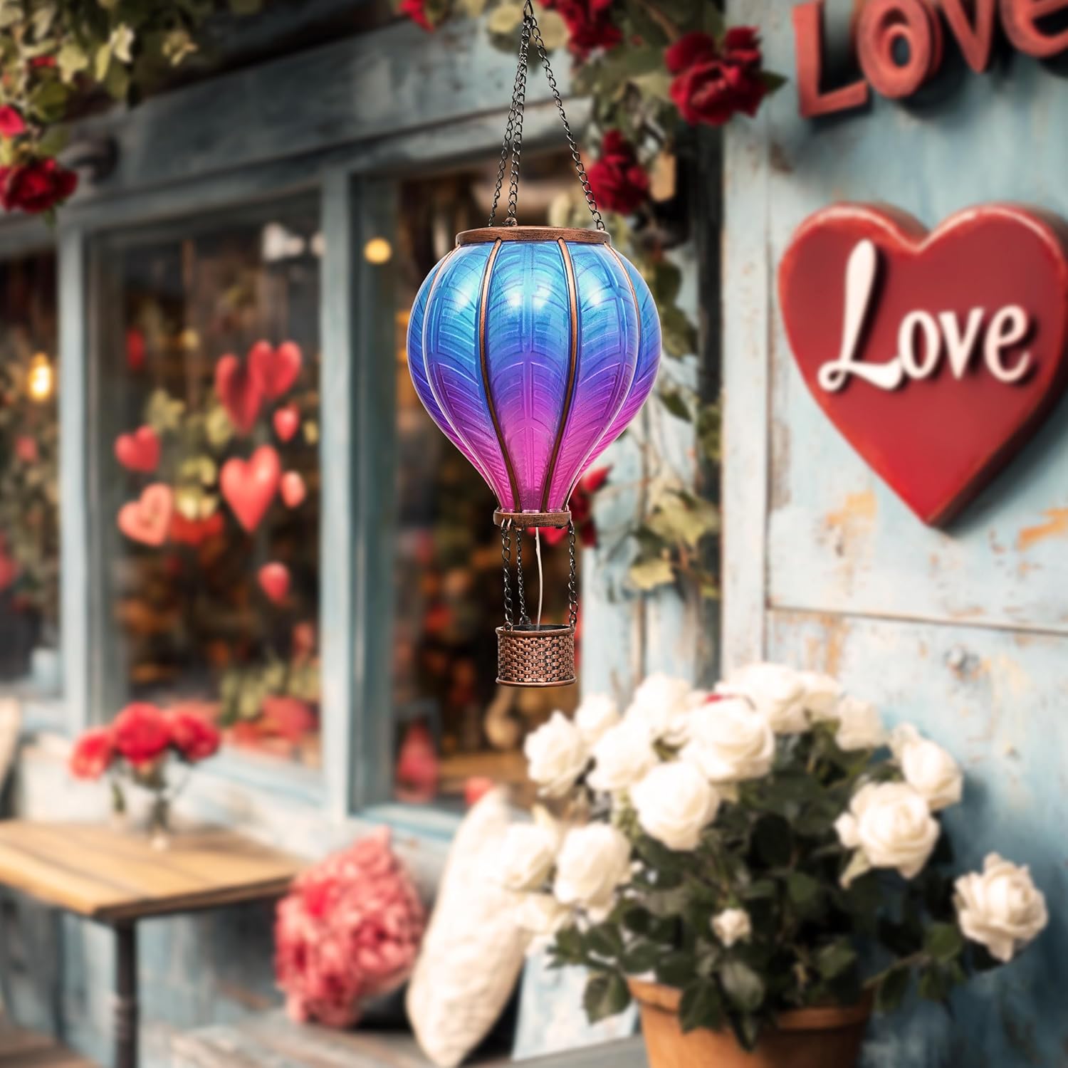 Hot Air Balloon Solar Lantern for Garden Decor