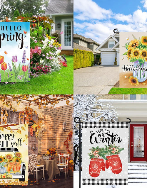 Load image into Gallery viewer, Seasonal Garden Flags Set of 12 Double Sided 12 x 18 Inch
