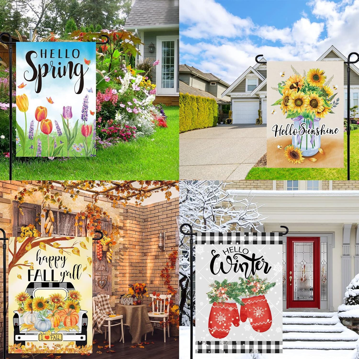 Seasonal Garden Flags Set of 12 Double Sided 12 x 18 Inch