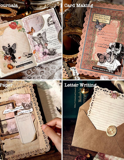 Load image into Gallery viewer, 60 Sheets Lace Edged Scrapbook Stationery Paper Assorted Set
