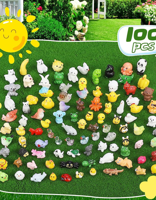 Load image into Gallery viewer, 100 Pcs Mini Resin Animals to Hide Tiny Resin Animals  Landscape Aquarium
