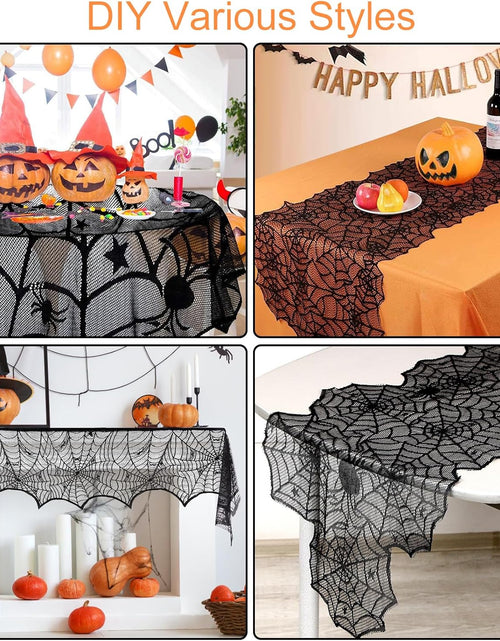 Load image into Gallery viewer, 5 Pack Halloween Decorations Indoor Halloween Spider Web Tablecloth Table Runners
