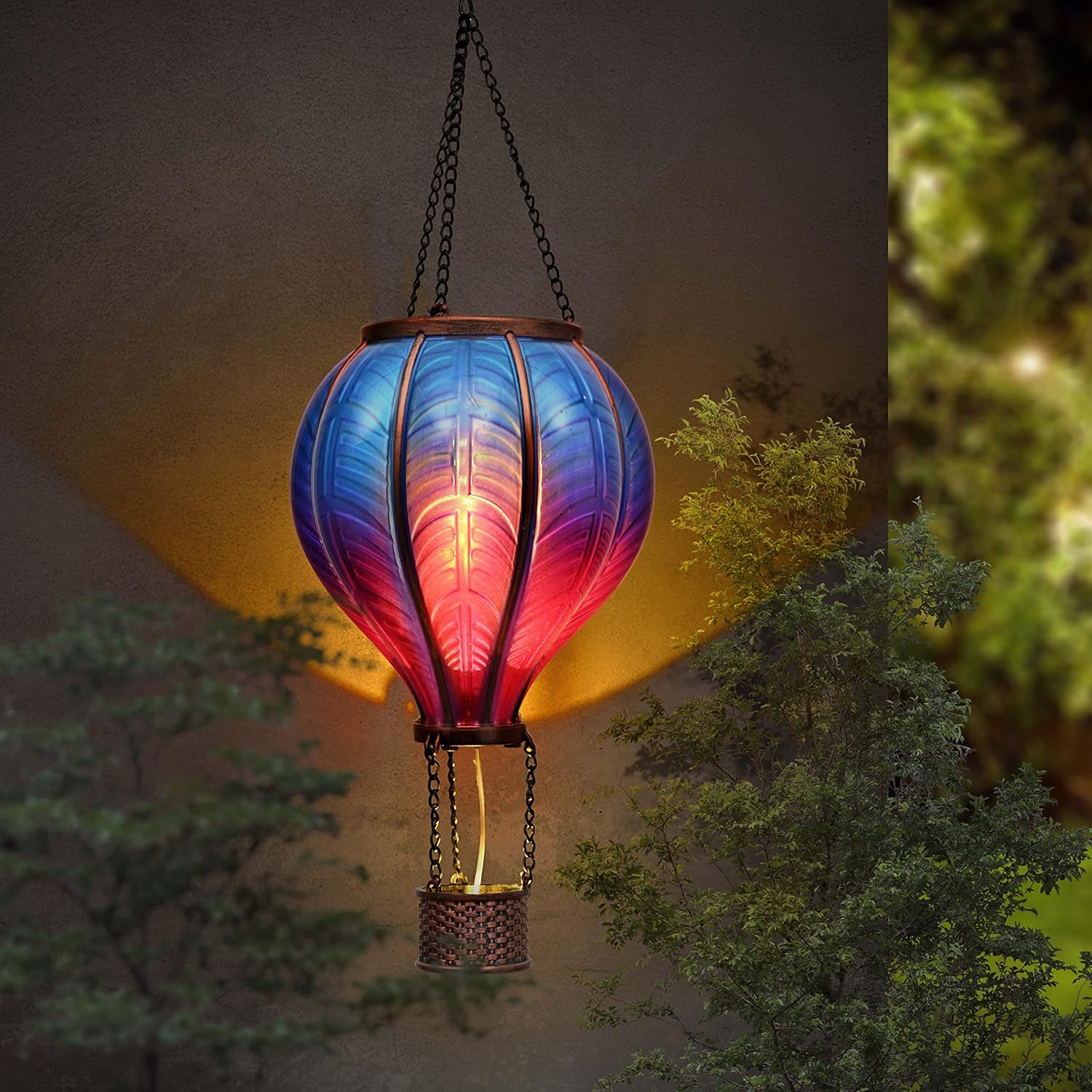 Hot Air Balloon Solar Lantern for Garden Decor