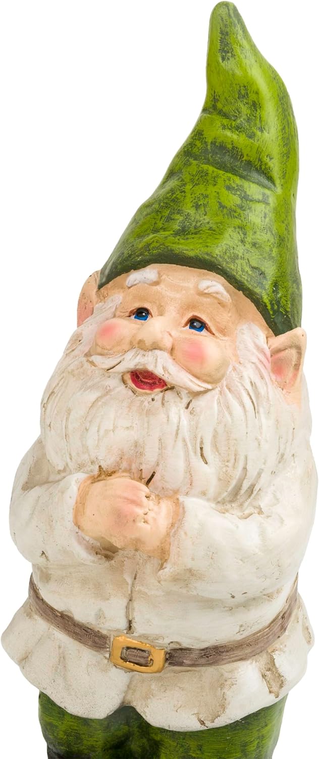 12" Tall Outdoor Garden Gnome Folding Hands Yard Statue Decoration