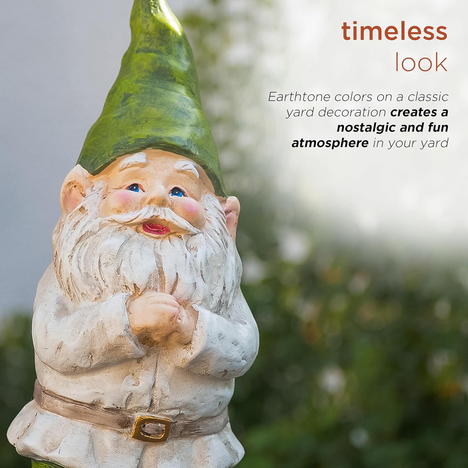 12" Tall Outdoor Garden Gnome Folding Hands Yard Statue Decoration