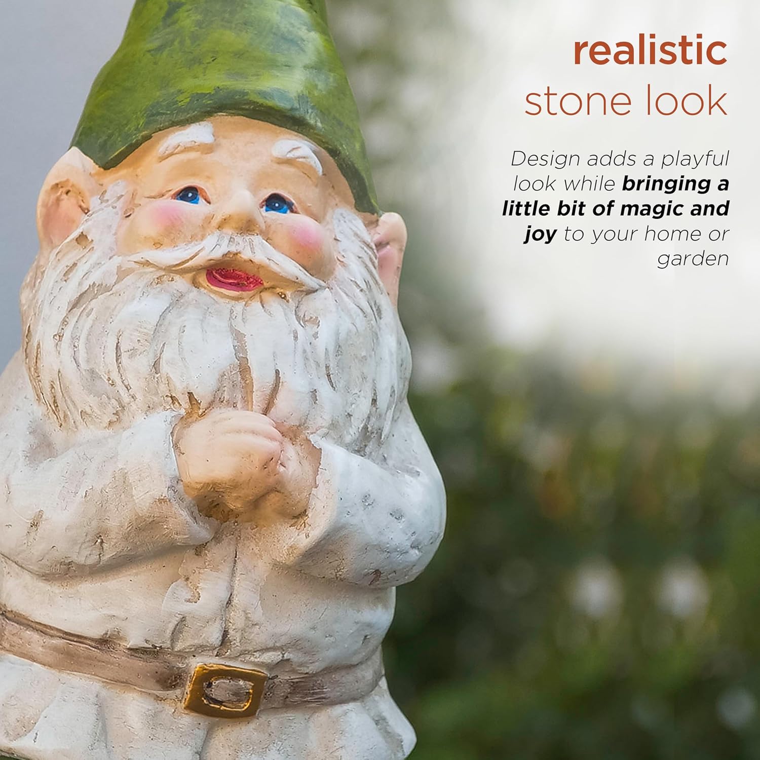 12" Tall Outdoor Garden Gnome Folding Hands Yard Statue Decoration