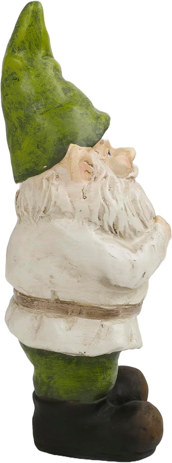 12" Tall Outdoor Garden Gnome Folding Hands Yard Statue Decoration