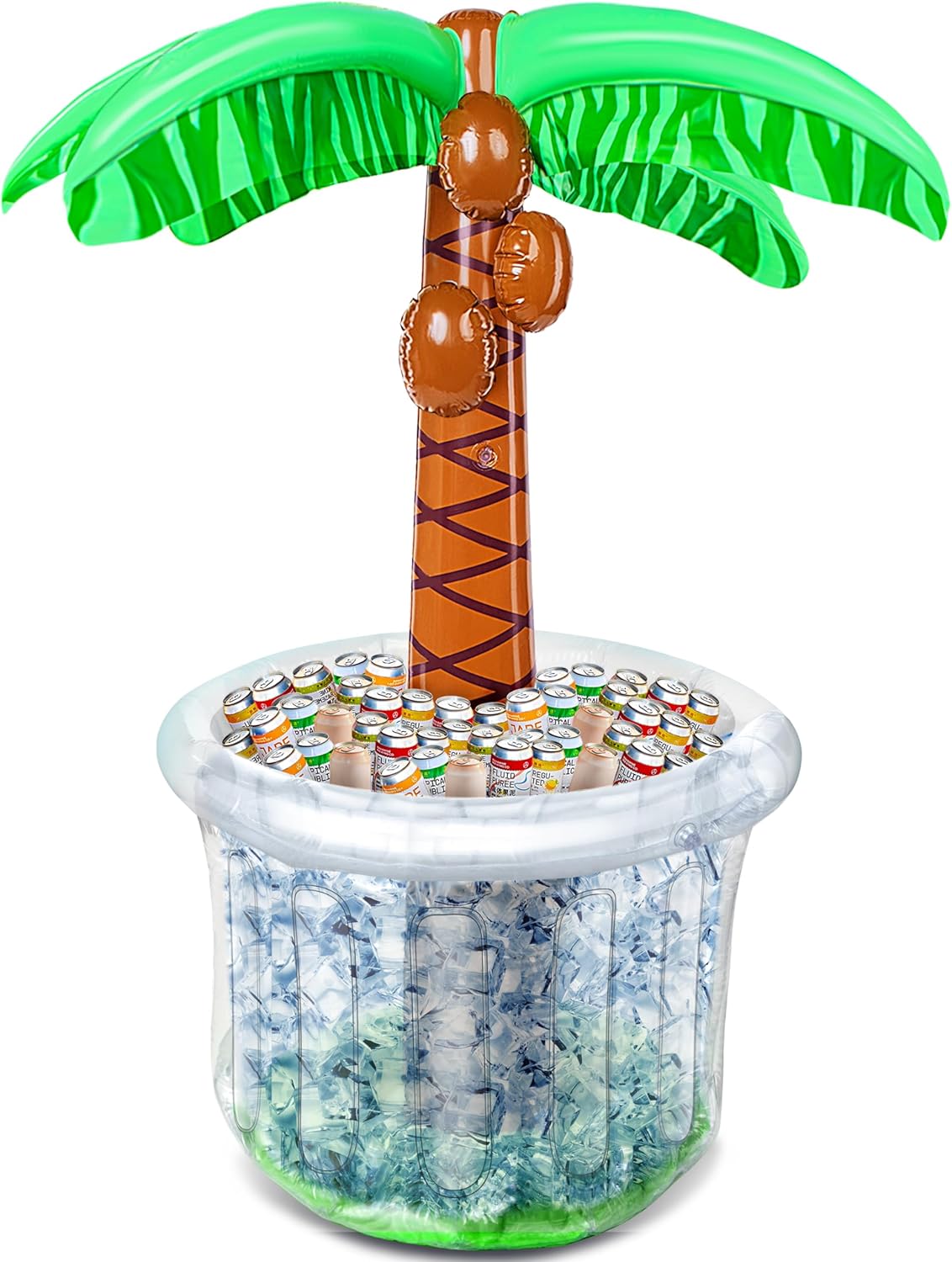 60" Inflatable Palm Tree Cooler, Beach Theme Ocean Jungle Tropical Themed Summer Outdoor Drink Cooler