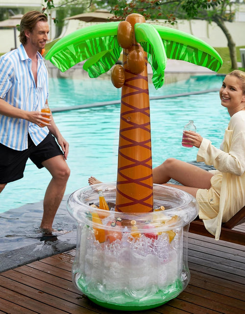 Load image into Gallery viewer, 60&quot; Inflatable Palm Tree Cooler, Beach Theme Ocean Jungle Tropical Themed Summer Outdoor Drink Cooler
