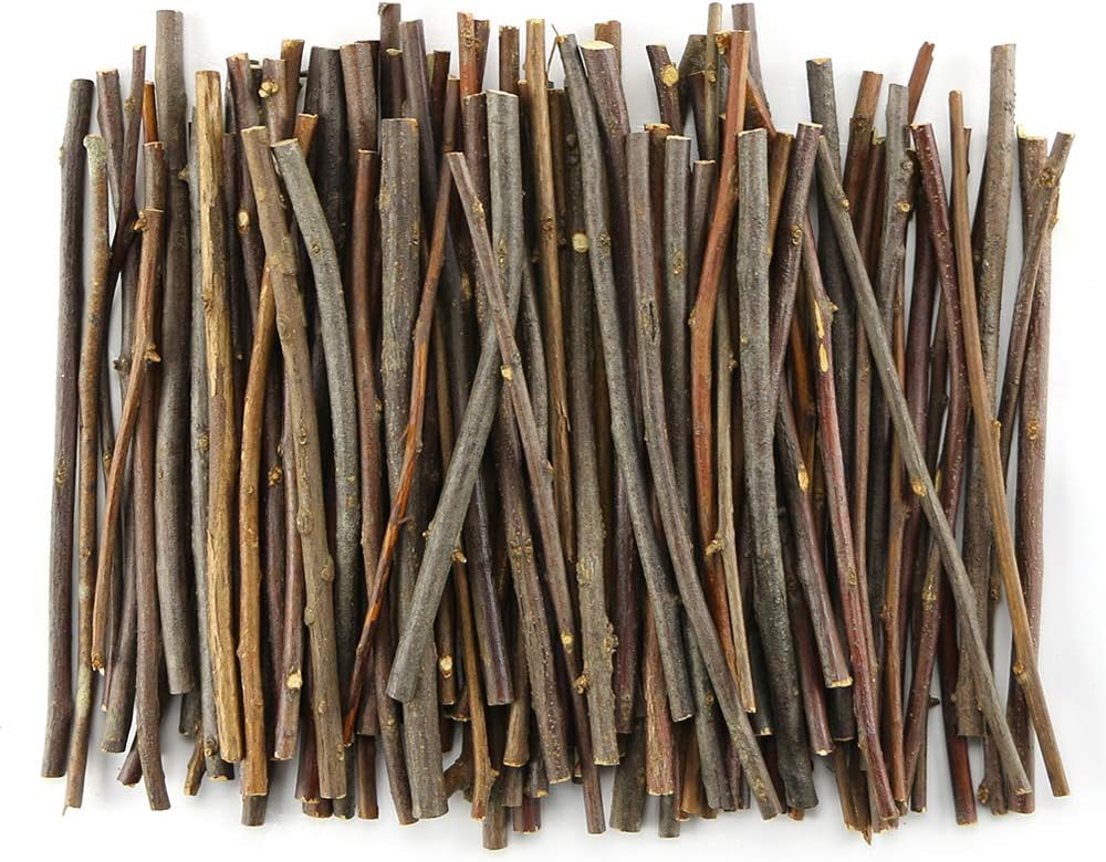 10cm 0.1-0.2 Inch in Diameter Wood Log Sticks for DIY Crafts (100)