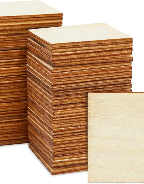Load image into Gallery viewer, 60 Pieces 2x2 Wood Squares for DIY Crafts, Unfinished Wooden Cutout Tiles for Painting
