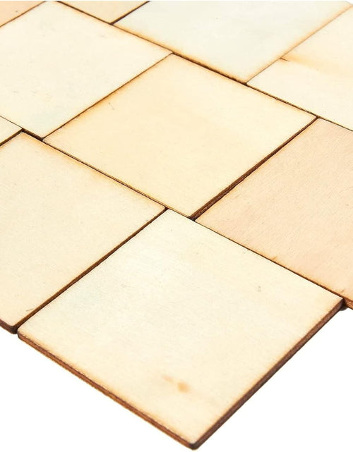 Load image into Gallery viewer, 60 Pieces 2x2 Wood Squares for DIY Crafts, Unfinished Wooden Cutout Tiles for Painting

