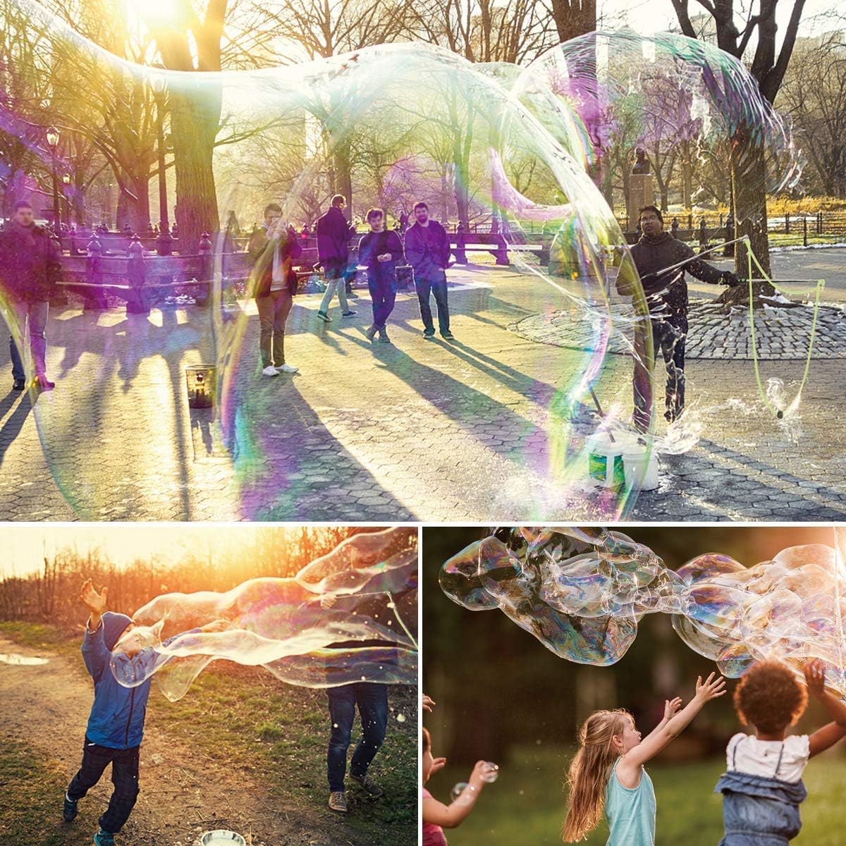 2Pcs Stainless Steel Giant Bubble Blower Wands