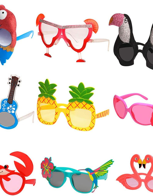 Load image into Gallery viewer, 9 Pairs Funny Hawaiian Glasses, Tropical Fancy Dress Props, Fun Summer

