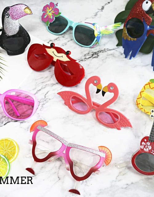 Load image into Gallery viewer, 9 Pairs Funny Hawaiian Glasses, Tropical Fancy Dress Props, Fun Summer
