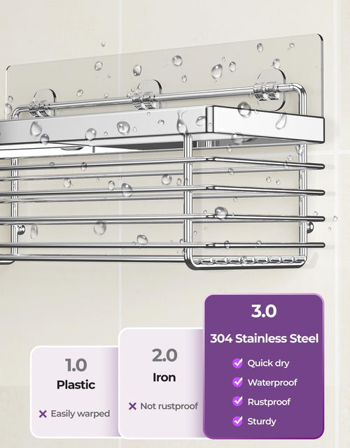 Load image into Gallery viewer, 3 Pack SUS304 Stainless Steel-No Drilling-Shower Bathroom Shelves Rack
