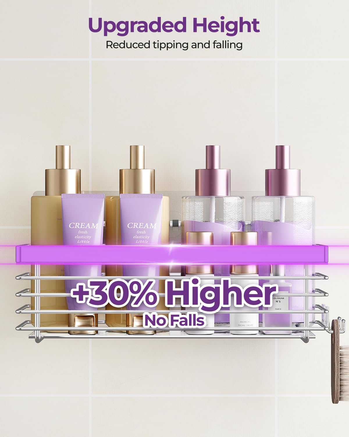 3 Pack SUS304 Stainless Steel-No Drilling-Shower Bathroom Shelves Rack