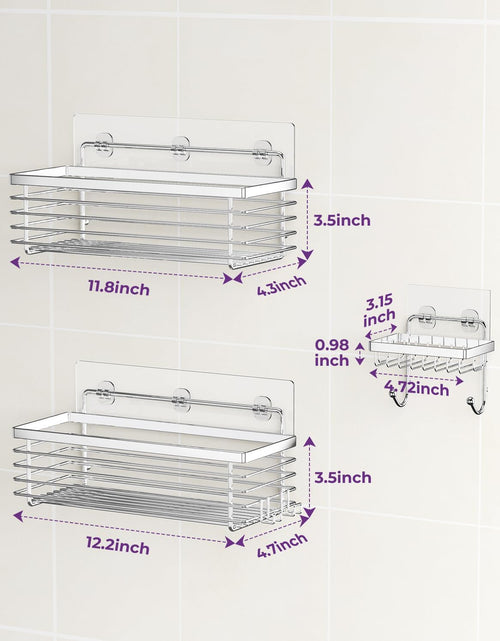 Load image into Gallery viewer, 3 Pack SUS304 Stainless Steel-No Drilling-Shower Bathroom Shelves Rack

