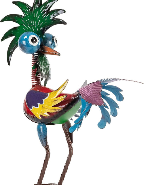 Load image into Gallery viewer, 19&quot; Tall Wild Tropical Metal Rooster Yard Statue outdoor garden decoration
