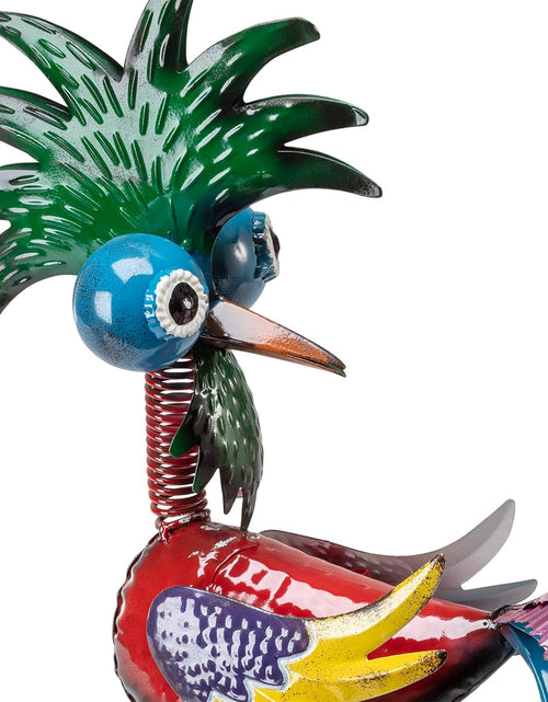 Load image into Gallery viewer, 19&quot; Tall Wild Tropical Metal Rooster Yard Statue outdoor garden decoration

