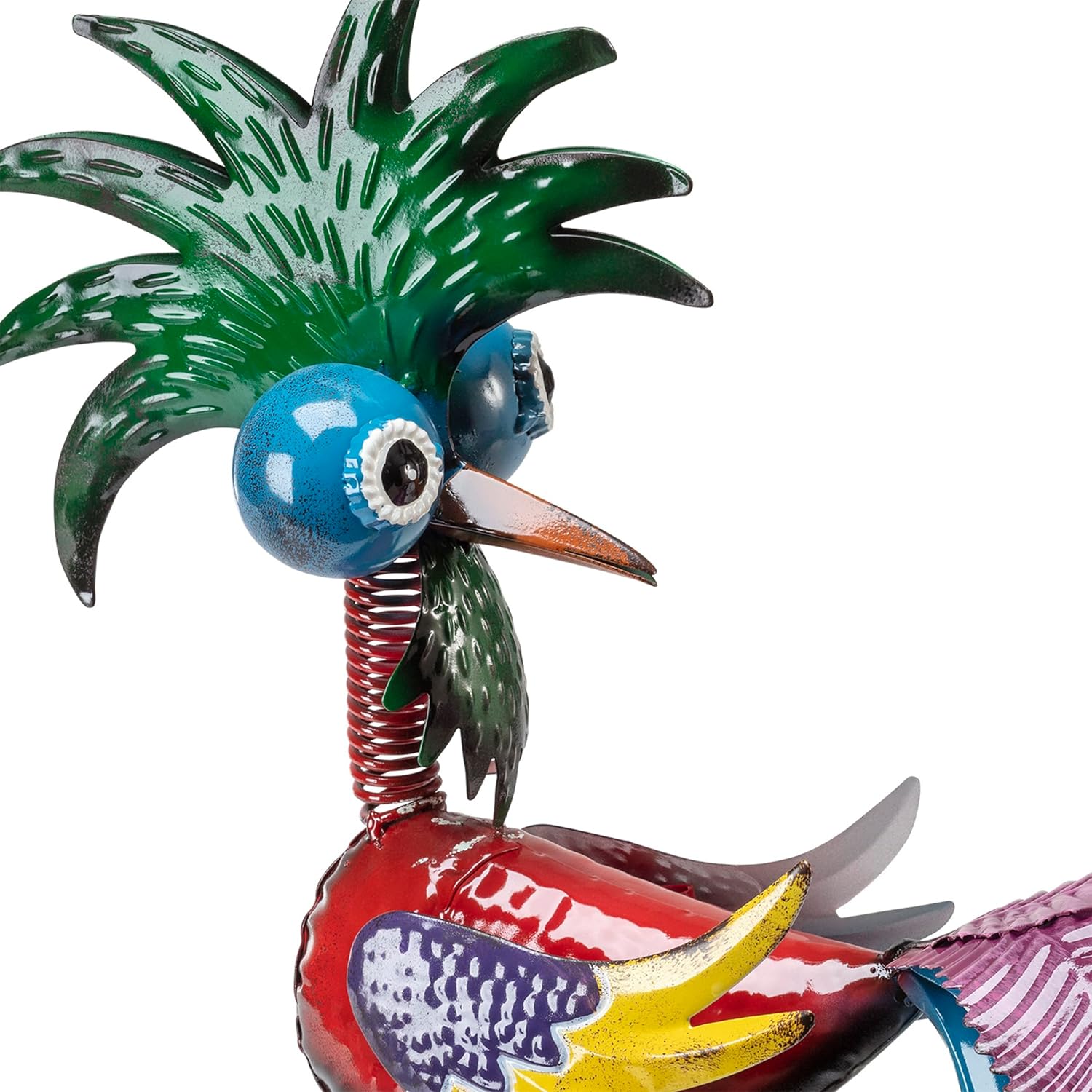 19" Tall Wild Tropical Metal Rooster Yard Statue outdoor garden decoration