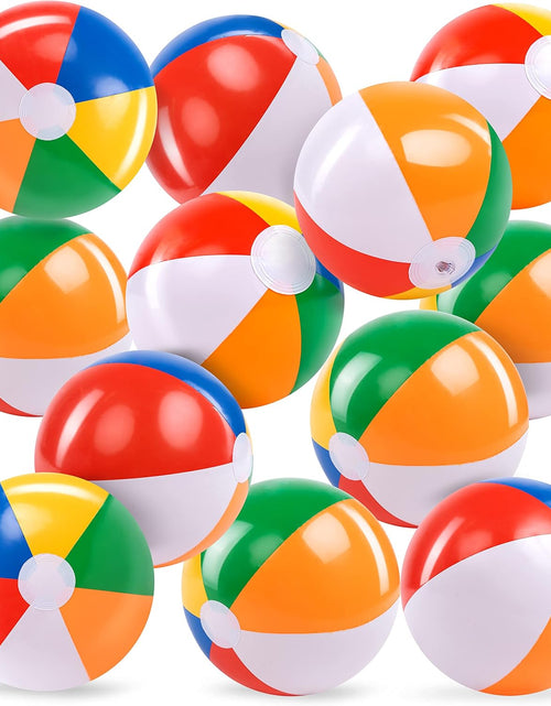 Load image into Gallery viewer, Rainbow Beach Balls(12 Pack), 12&#39;&#39; Inflatable Swimming Pool Toys for Summer
