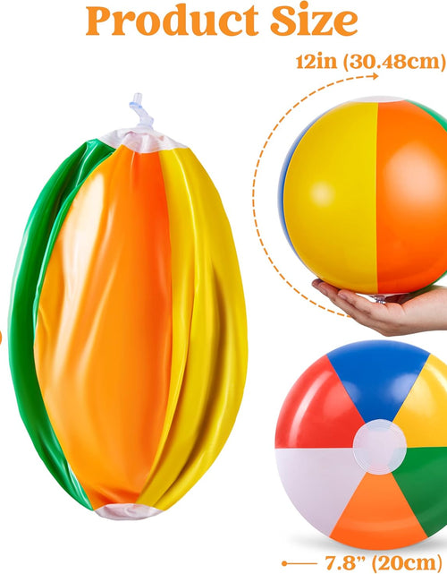 Load image into Gallery viewer, Rainbow Beach Balls(12 Pack), 12&#39;&#39; Inflatable Swimming Pool Toys for Summer
