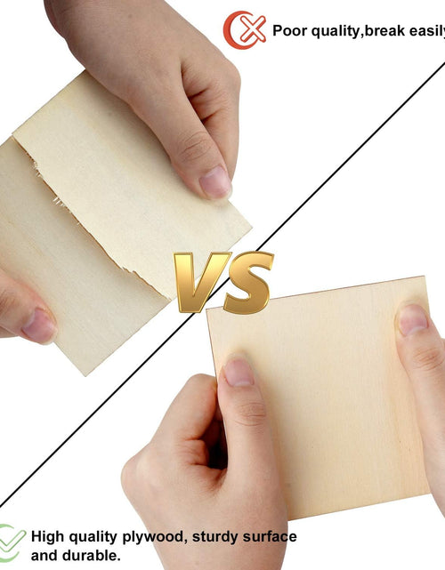 Load image into Gallery viewer, 50PCS 4x4 Inch Wood Squares Unfinished Square Wood Pieces for Crafts,Painting, Writing
