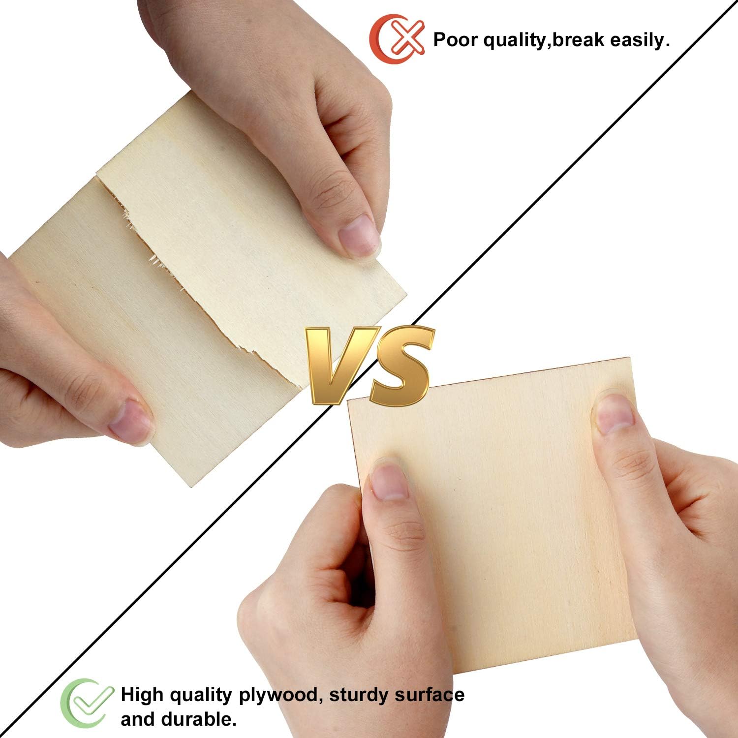50PCS 4x4 Inch Wood Squares Unfinished Square Wood Pieces for Crafts,Painting, Writing