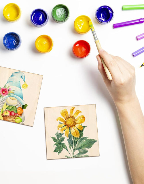 Load image into Gallery viewer, 50PCS 4x4 Inch Wood Squares Unfinished Square Wood Pieces for Crafts,Painting, Writing
