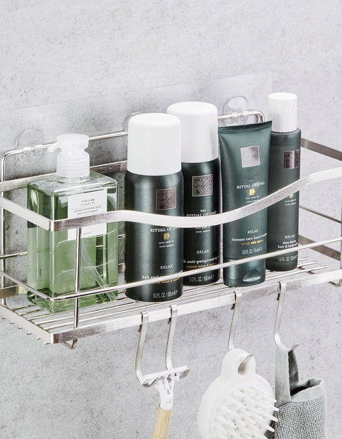 Load image into Gallery viewer, Shower Caddy - Self Adhesive Shower Organizer w/ 4 Hooks Rack for Bathroom, Shower Accessories
